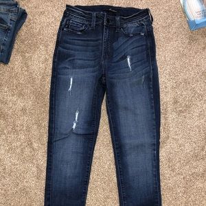 KanCan High Waisted Dark Distressed Skinny Size 26